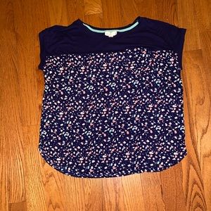 Navy/Pink/Baby Blue Speckled Blouse